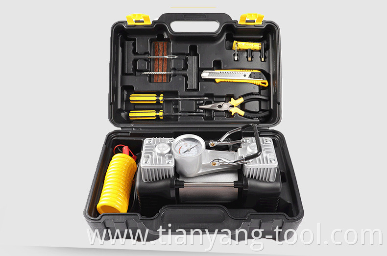 12V single double cylinder car portable multi-functional tire repair kit tool car tyre inflator air pump